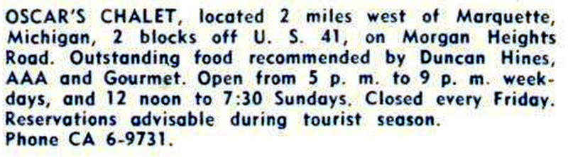 Oscars Chalet - Vintage Postcard (newer photo)